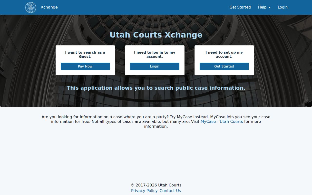 Juab County warrant search: Utah Courts guest search controls