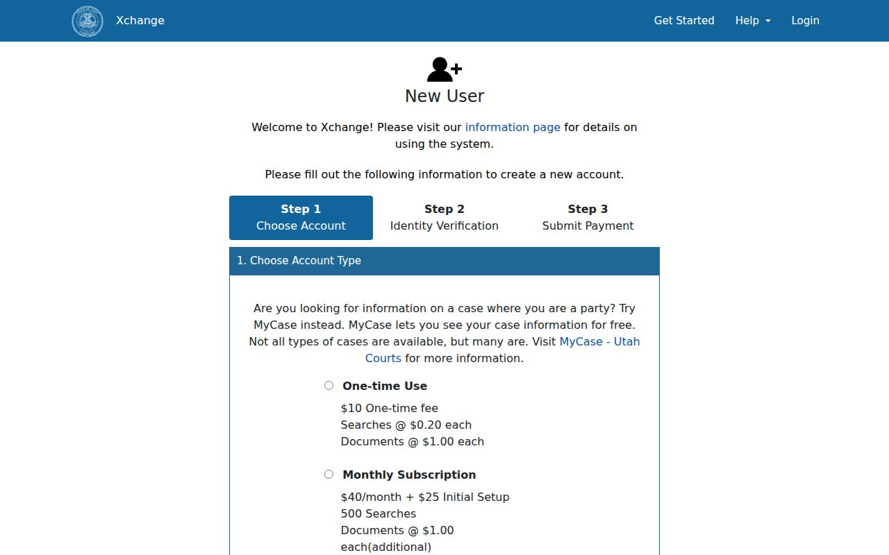 Juab County warrant search: Xchange account and search fee options