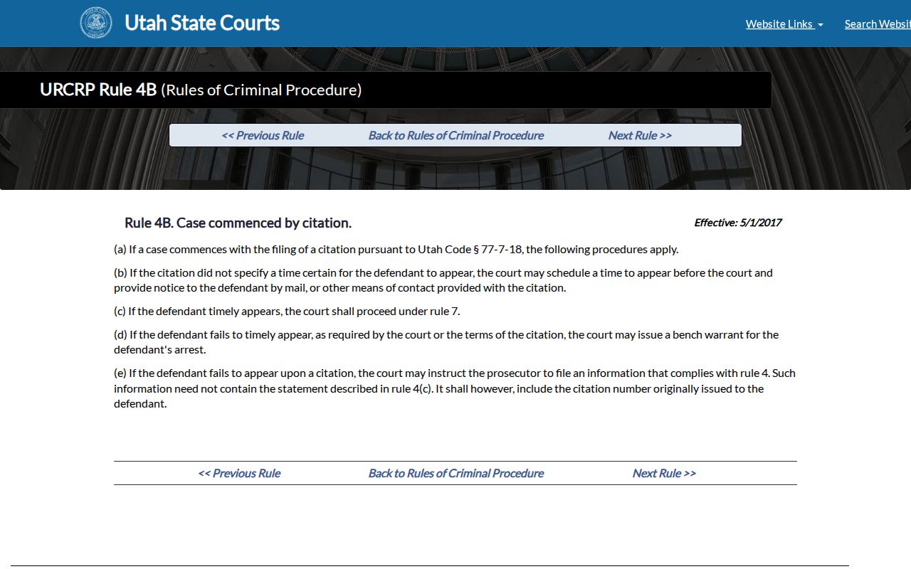 Juab County bench warrant records: Utah citation nonappearance rule